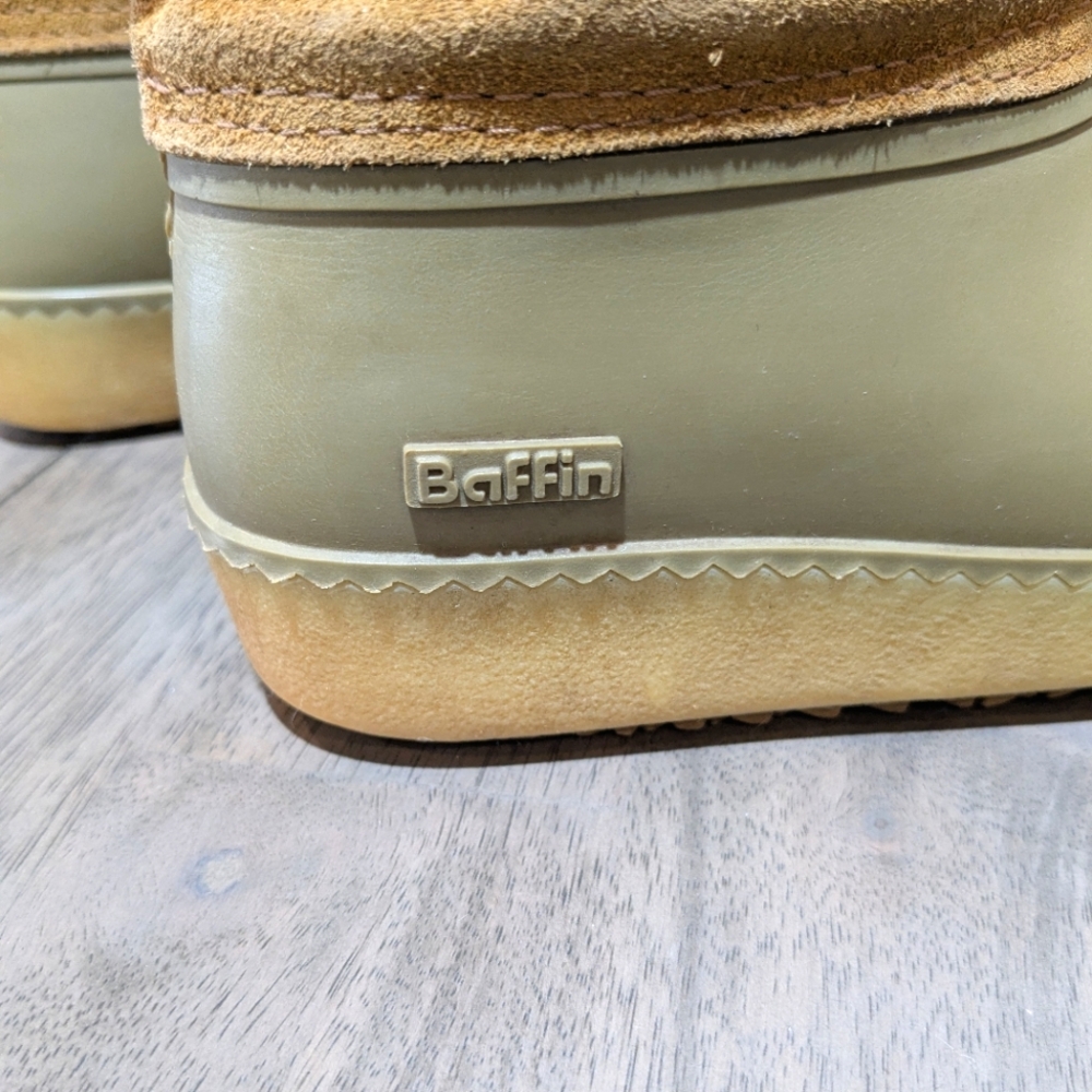 Baffin Suede Shearling Tall Duck Boot Tribal Chevron Band 6.5 - Picture 8 of 10